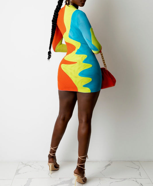 Color Block Mini Dress