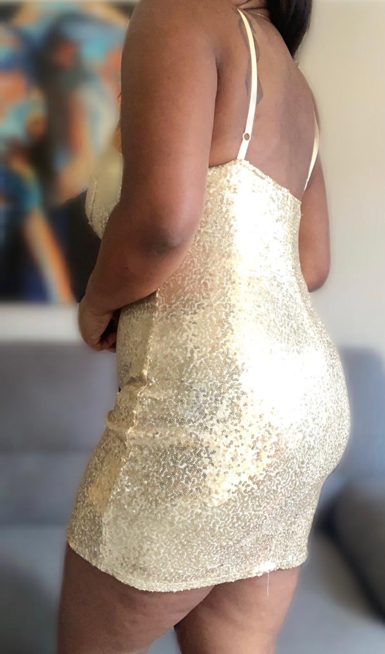 Spaghetti Strap V-Neck Sequins Bodycon Dress