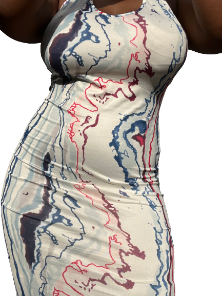 Painted Art Halter Summer Dress